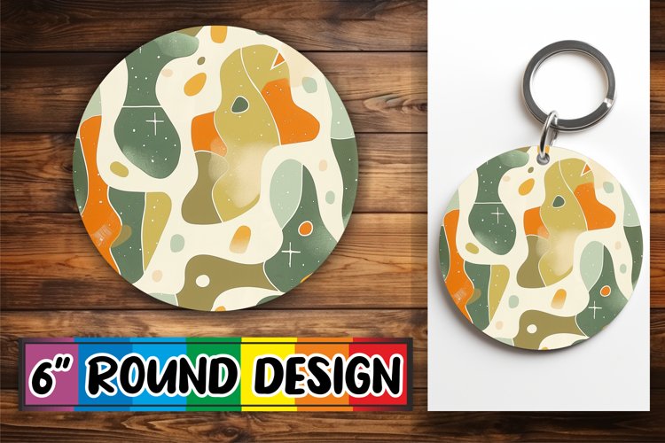 Abstract Bliss: Sublimation Circle   Keychain