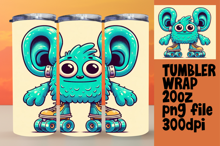 LUSH 20oz Tumbler Artwork for DIY , Monster