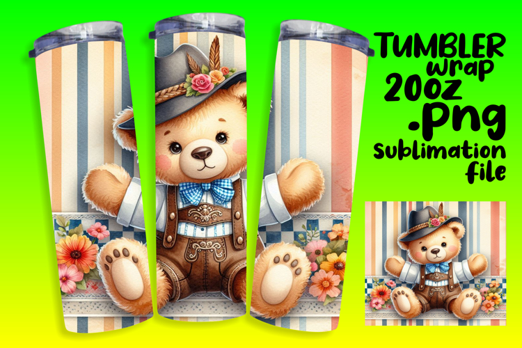 Creative 20oz Tumbler Template , Teddy Bear