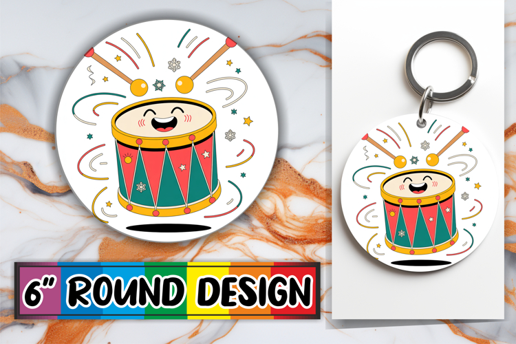 Luminous Round Designs Sublimation, Cute Christmas
