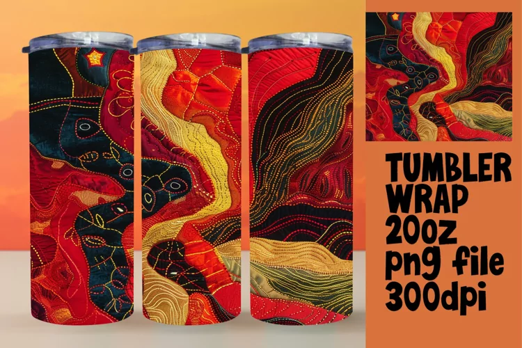 Funky Embroidered Colorful Tumbler Design