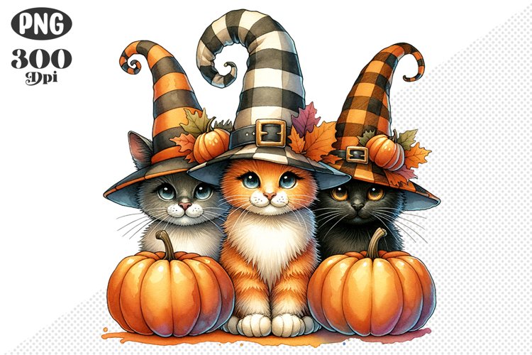 Halloween Cat And Pumpkin Sublimation - Clipart PNG Design