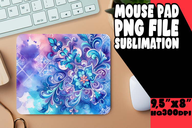 JOYFUL MOUSE MAT SUBLIMATION STYLE, Watercolor Patter