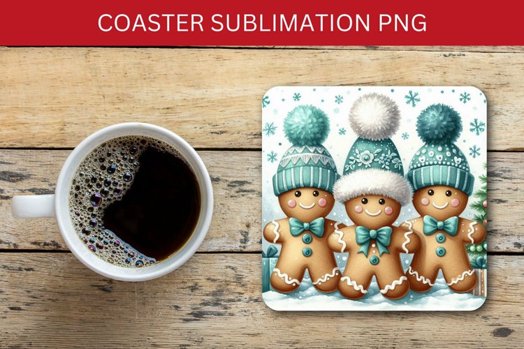 square coaster - gingerbread man