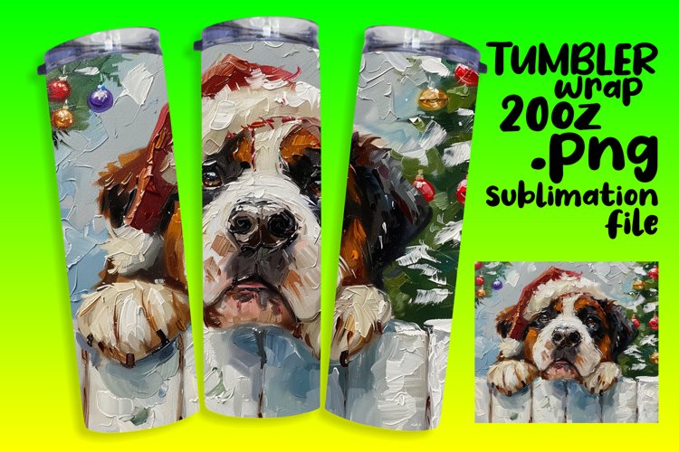 Peeking Dog Holiday Tumbler Wrap Christmas Winter 20oz