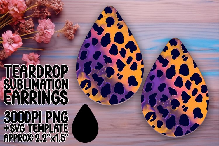 Colorful Leopard Glitter Teardrop Earring Design