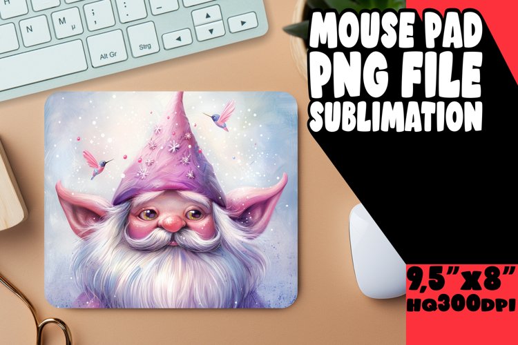 Magical Moments: Watercolor Gnome Mouse Pad Design example image 1