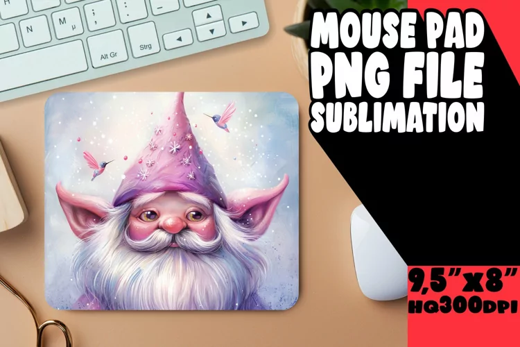 Magical Moments: Watercolor Gnome Mouse Pad Design