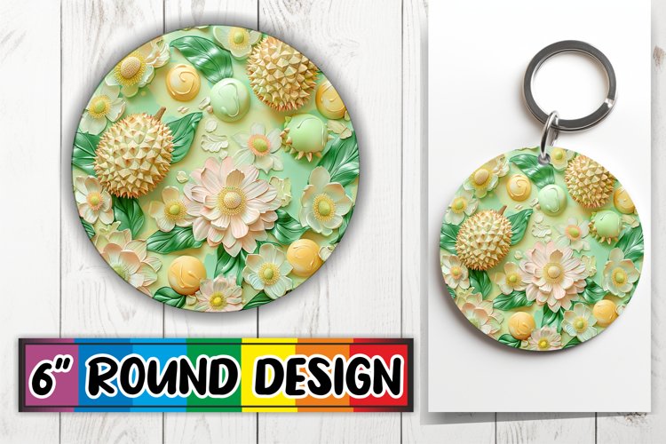 3D Bloom Round Keychain Design for example image 1
