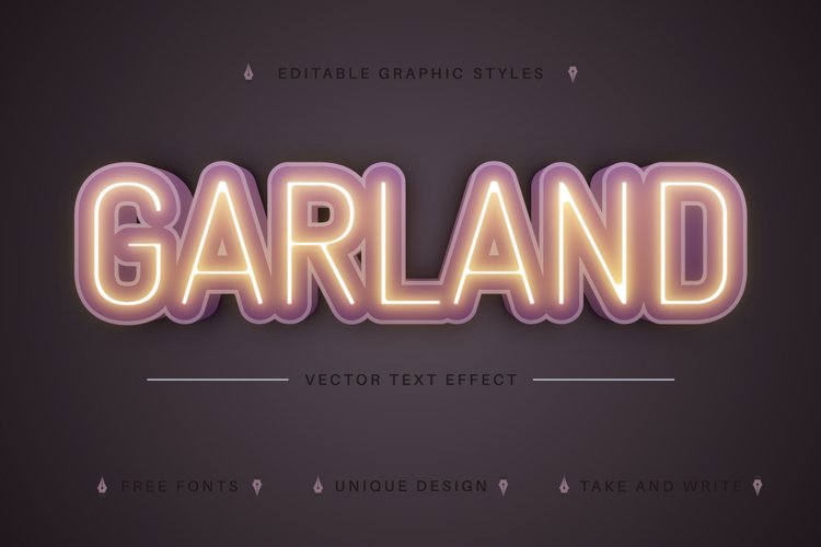 Garland - Editable Text Effect, Font Style