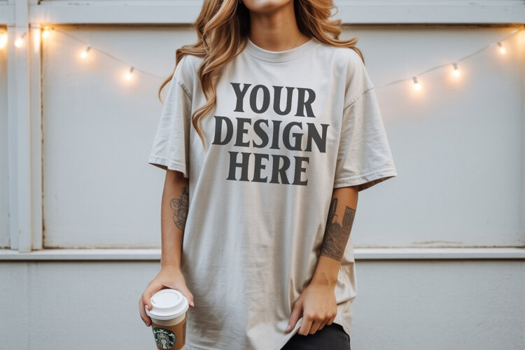Christmas Comfort Colors 1717 Ivory TShirt Mockup, CC 1717 example image 1