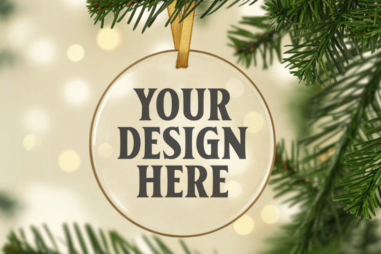 Acrylic Christmas Ornament Mockups , acrylic blank mockup