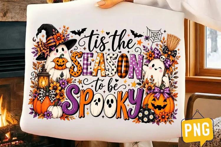 Tis the Season to Be Spooky PNG, Ghost Pumpkin Witch Hallowe
