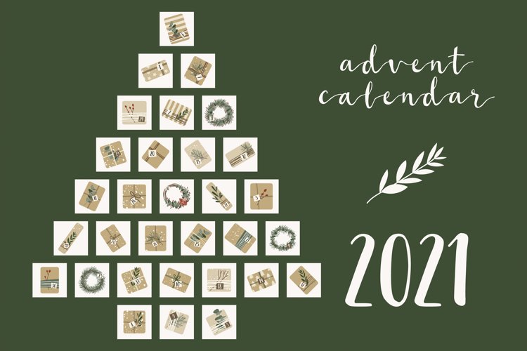 Advent Calendar. Gifts, wreaths. Xmas and New (999398)
