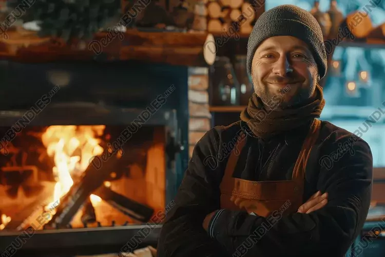 Man in Heating Room Background Wallpaper
