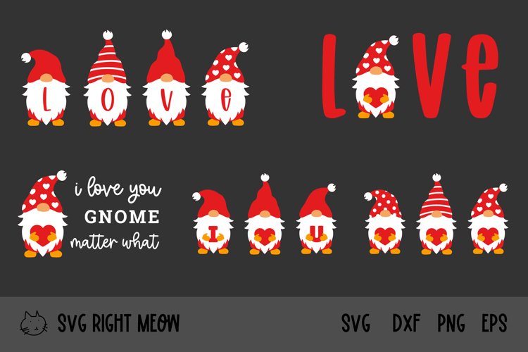 Gnomes SVG Bundle, Valentine Gnomes SVG