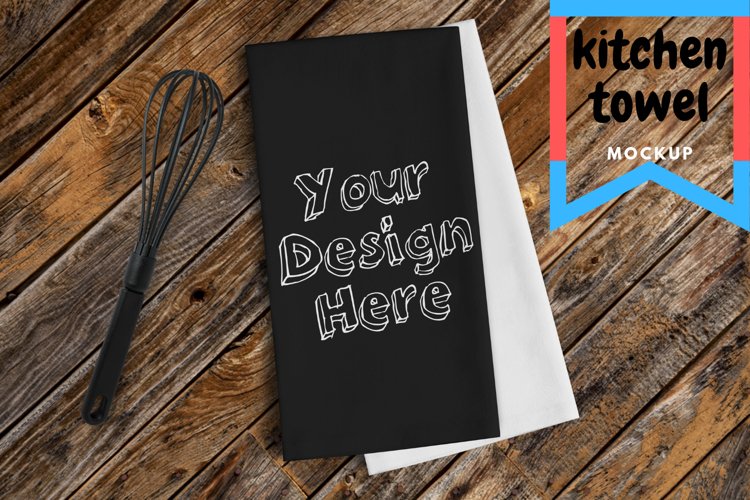 Black Kitchen Towel Mockup | PNG