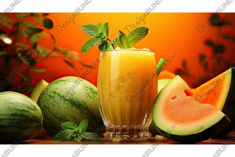 garnish juicy melon cantaloupe