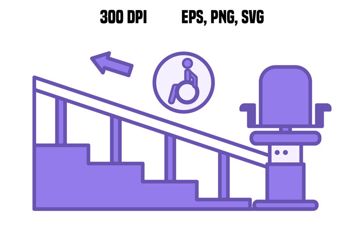 Purple Stair Lift Icon example image 1