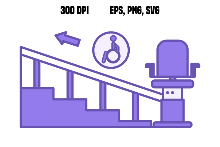 Purple Stair Lift Icon