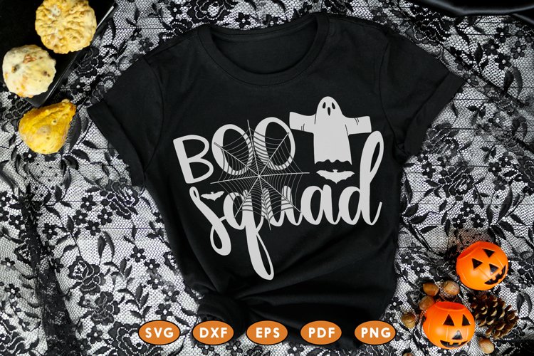 Boo Squad, Halloween Design, Halloween SVG Cut File example image 1