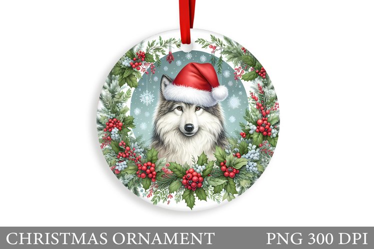 Wolf Christmas Ornament. Christmas Ornament Sublimation