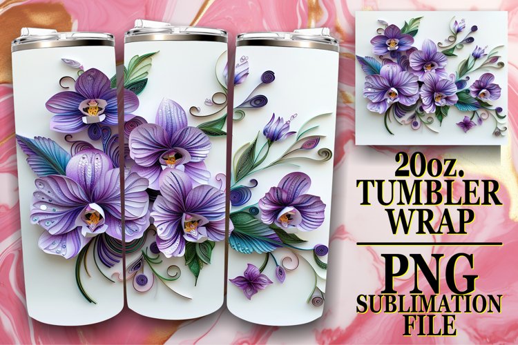 Enchanting Whimsical Flower 3D 20oz Sublimation example image 1