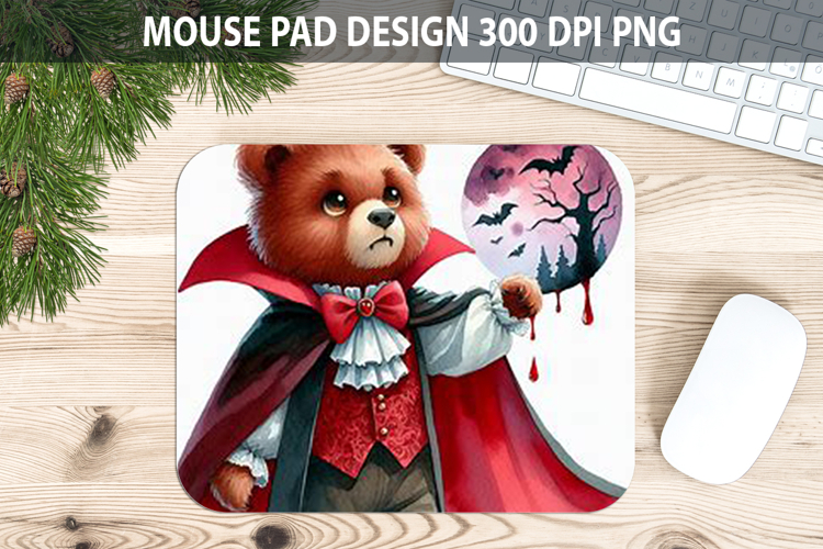 Watercolor Bear Mouse Pad Sublimation - Animal PNG Design
