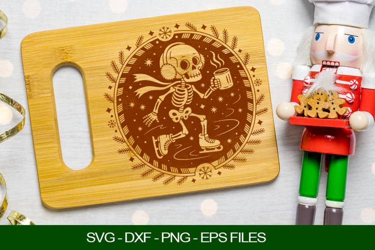 Christmas Skeleton Cutting Board SVG