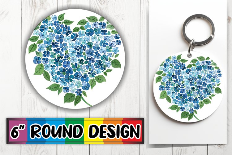 Heart Floral Round Design Sublimation PNG