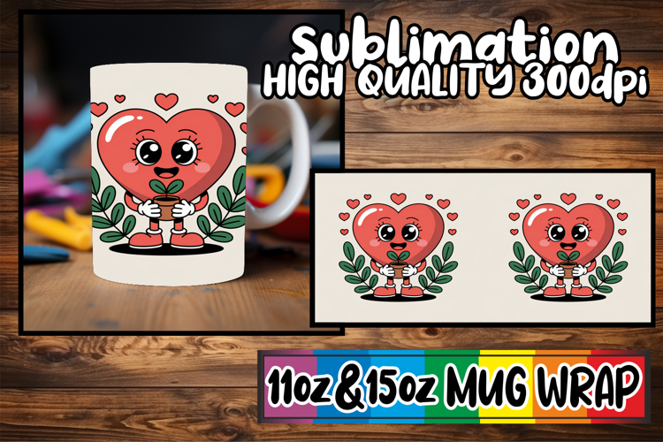 Radiant moments sublimation 11oz 15oz mug wrap, Valenines He