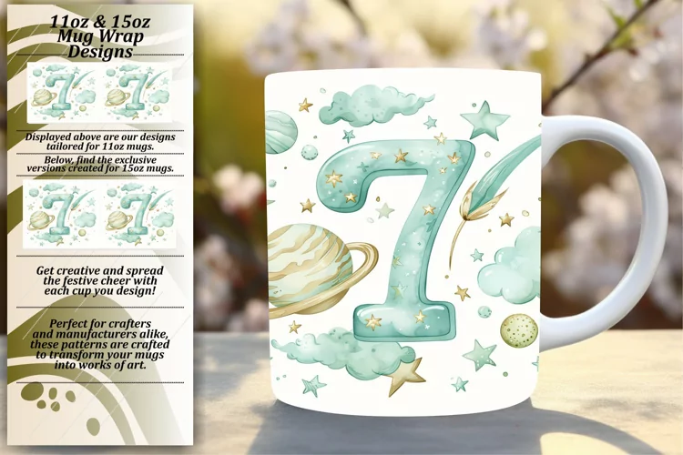 Celestial Illumination: Sublimation Mug Wrap Art 11oz/15oz
