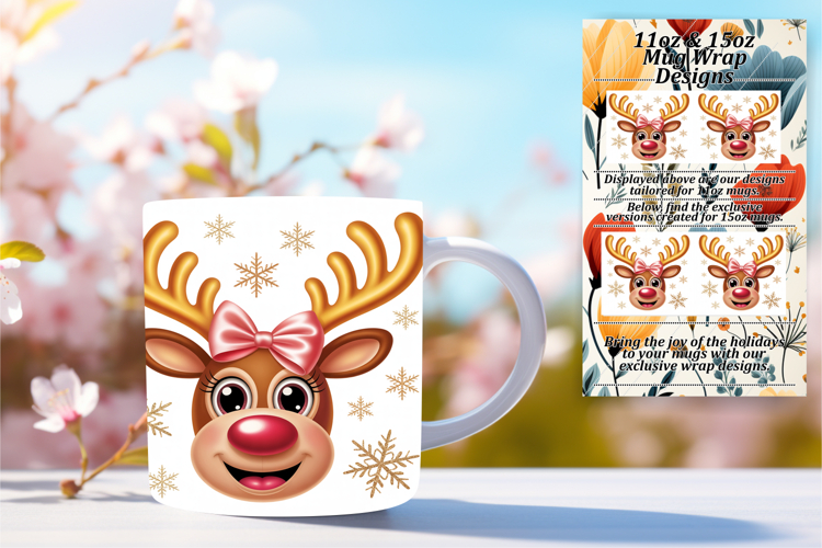 Chic 11oz Mug Wrap Png Artwork , Cute Christmas