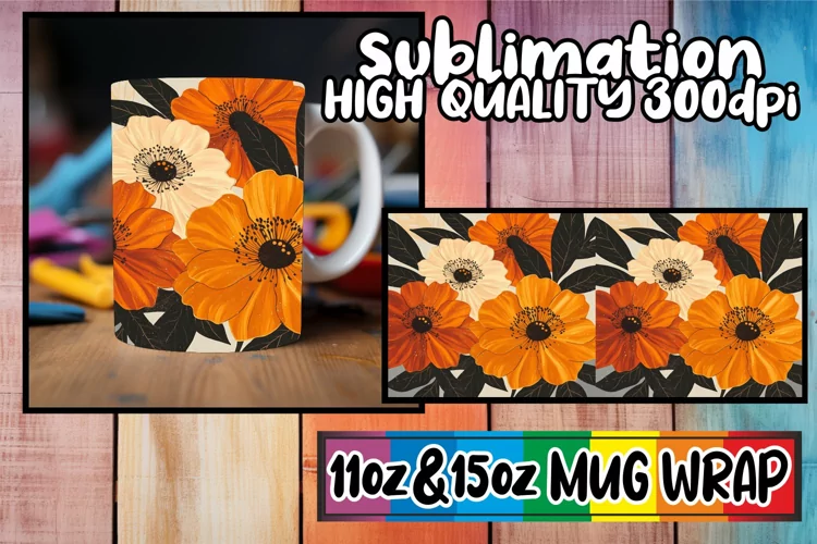 Radiant smiles 11oz 15oz mug wrap, Flower
