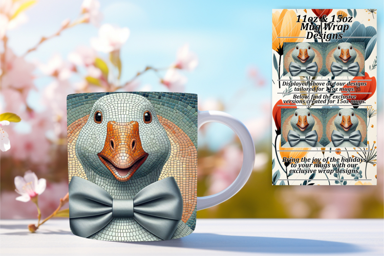 DYNAMIC 11oz Mug Wrap PNG Artwork , Goose