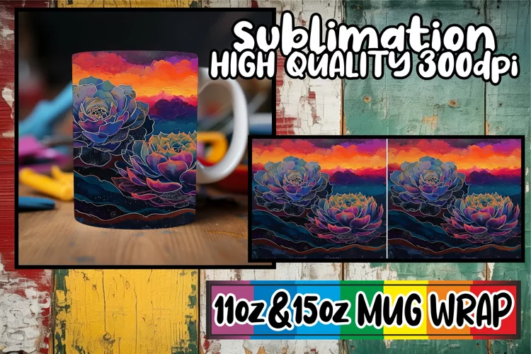 Spring Blossom Reverie: Retro Mug Wrap Sublimation
