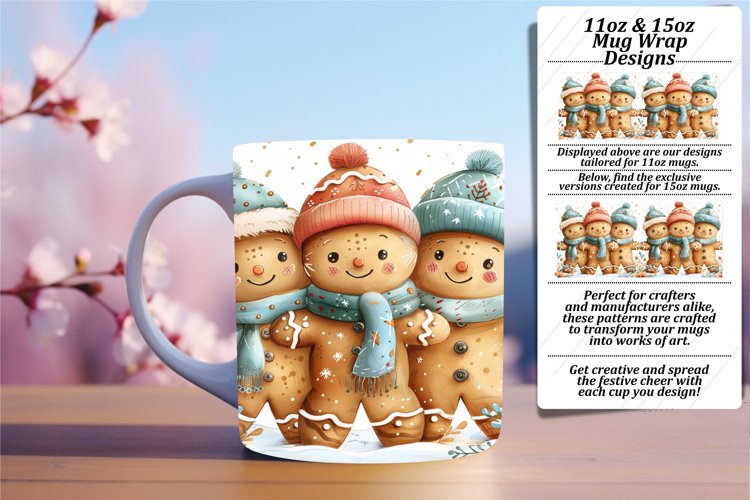 Winter Gingerbread Mug Design 11oz/15oz Sublimation