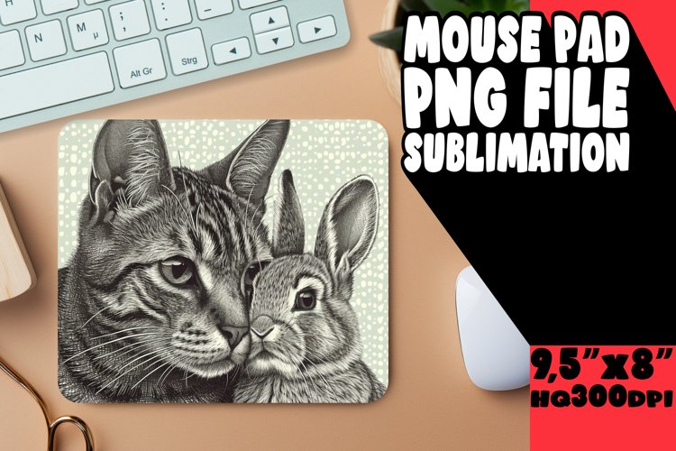 Cute Cat Portrait Mouse Pad example image 1