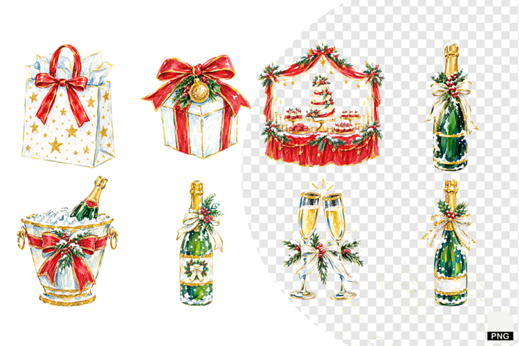 Wedding Party In Christmas Clipart