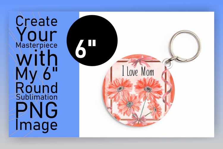 Circular Sublimation Car Coaster - Mom's Day example image 1