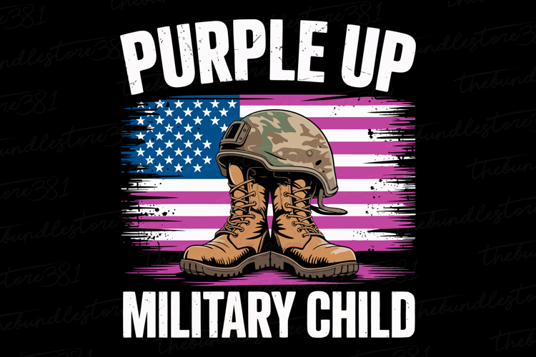 Purple up Military Child Svg | 4th of July Svg | Svg File example image 1