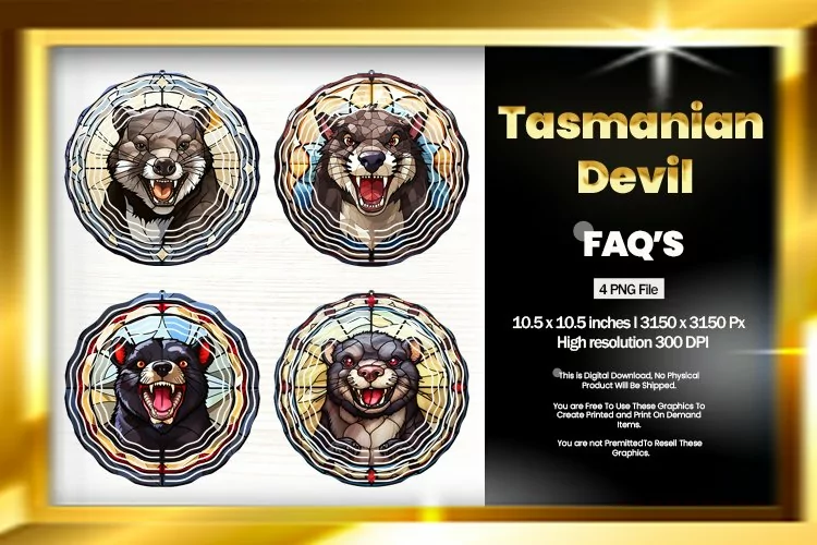 Tasmanian Devil Wind Spinner Sublimation - 04 Variation