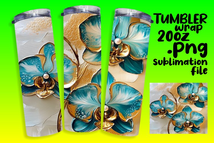 20oz Tumbler Wrap for DIY , 3D Flower
