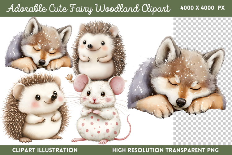 Adorable Cute Fairy Woodland Clipart PNG