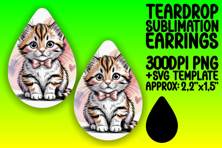 Whimsical Teardrop Earrings Design Art , Valenines Animals