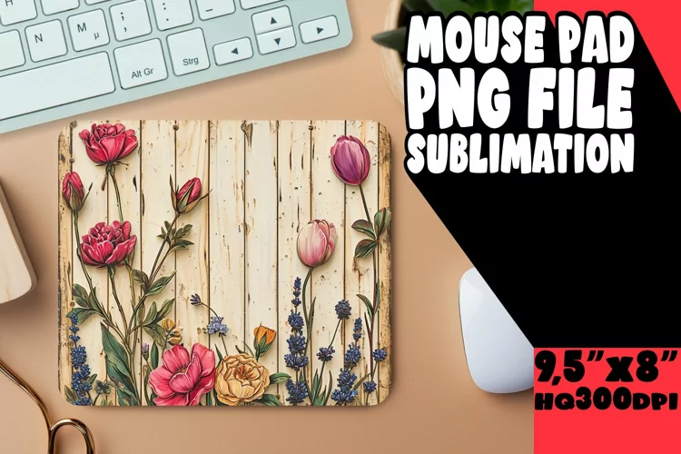 Spring Blossom Pattern Mouse Pad Design