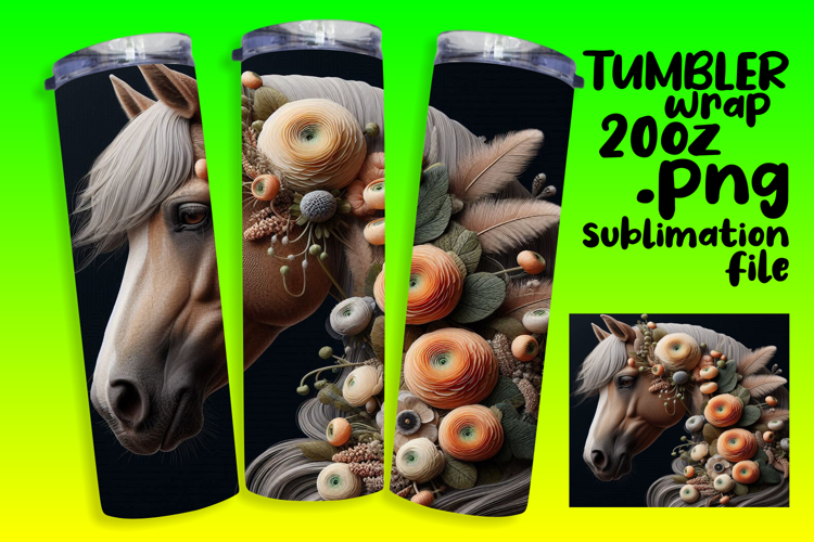 Sublimation File for 20oz Tumbler , Horse