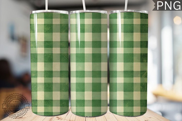 Green Plaid Tumbler Wrap - High Quality 300 Dpi example image 1