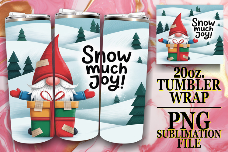 Cozy Nights 20oz tumbler wrap, Holiday Gnome