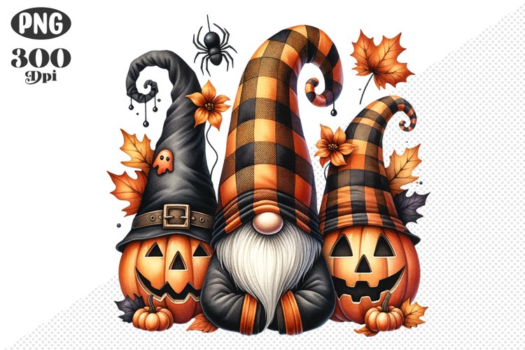 Halloween Gnomes Sublimation - Clipart PNG Design